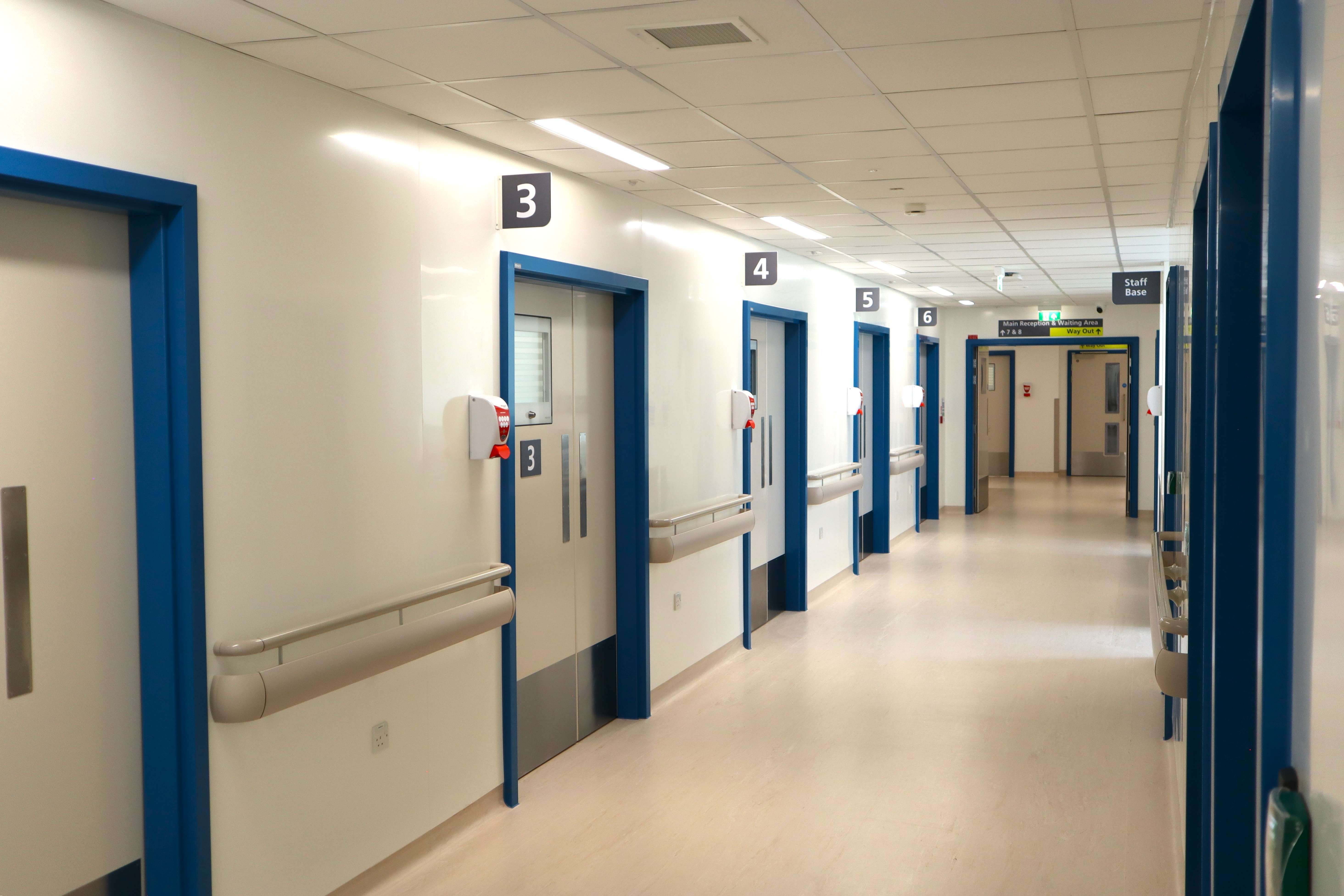 image of Trovex Hygidoor in corridor of hospital